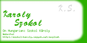 karoly szokol business card
